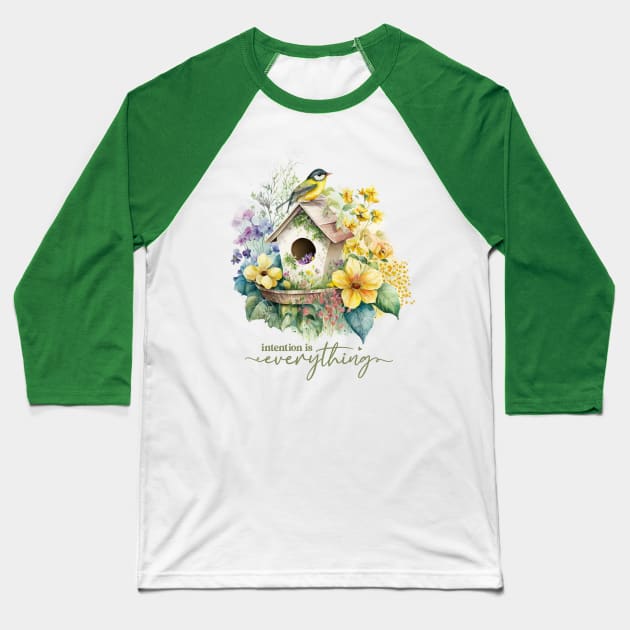 Birdhouse Melody 2 Baseball T-Shirt by Jean Plout Designs